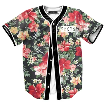 Kvetinový Havajské T Shirt Mužov 2019 Zbrusu Nový Krátky Rukáv Baseball Tričko Harajuku Streetwear Bežné Tričko Mužov Baseball Dres XXL