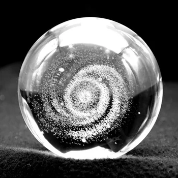 Crystal Ball Quartz FengShui Fotografie Sklo Kryštály Plavidlá Cestovné odfotiť Domov Dekoratívne Loptu Darček 3D Laserové Galaxy 6TYP