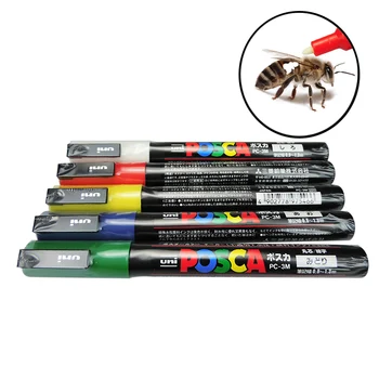 5 KS Súpravy Queen Bee Označenie Marker Pero Včelárskych Plastové Značky Pero, 5 Farby Biela Žltá Červená Zelená Modrá