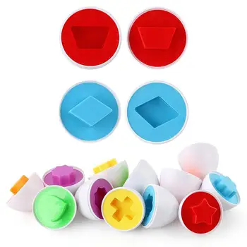 6pcs Montessori 3d Puzzle, Hračky Pre Deti, Výchova Matematika Smart Vajcia Skladačka Zmiešané Nástroje tvarov Farba Tvar Poznávania Detí, Hračky