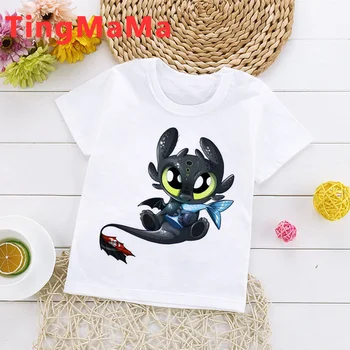 Kawaii Ako vycvičiť Draka T Shirt Deti Legrační Karikatúra T-shirt 2020 Letné Top Chlapci/dievčatá Roztomilý Bezzubej Deti Oblečenie