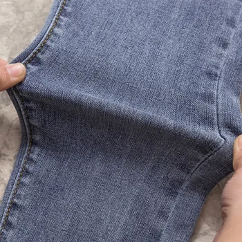 Nové Jesenné zimné Bežné hrubé velvet chudá džínsy žena vintage štíhly vysoký pás džínsy plus veľkosť džínsové nohavice ceruzkou nohavice Mw938