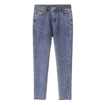 Nové Jesenné zimné Bežné hrubé velvet chudá džínsy žena vintage štíhly vysoký pás džínsy plus veľkosť džínsové nohavice ceruzkou nohavice Mw938