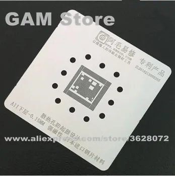 A11 CPU BGA Šablóny Pre iPhone 8 8+ 8Plus Spodnú Vrstvu IC Reballing Kolíky BGA Spájky Tepla Šablóny Anti Bubon-up Silné Magnetické