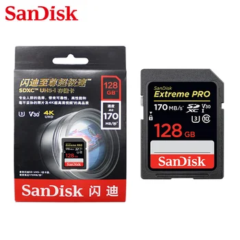 Pamäťová Karta SanDisk SDXC 128 gb Vysoká Rýchlosť 170MB/s Class 10 UHS-II U3 4K Karte Flash Extreme PRO SD Kartu Pre Kameru