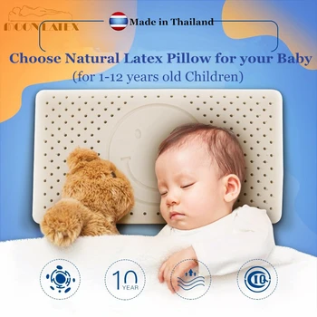 Moonlatex Deti Thajsko Prírodný Latex Dieťa Vankúš Zdravé Spanie Posteľná Bielizeň Ortopedické Deti Krčný Vankúš Dieťa Latex Oreiller