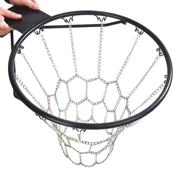 Basketbal čistý Klasické Sport Oceľové Reťaze Basketbal Čistý Vonkajšie Pozinkované Oceľové Reťaze Odolné Basketbal Cieľ Net