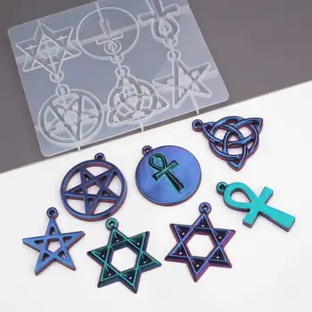 DIY Prívesok Živice Formy Star Pentagram UV Epoxidové Silikónové Formy na Odlievanie Šperkov Formy Šperky Výrobu Nástrojov Živice Plavidlá