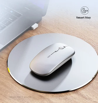 Wireless 2.4 G Bluetooth 5.0 4.0 Stlmiť Myš, 1600DPI Nabíjateľná Power meter ergonomická myš Pre ipad Huawei IOS Android