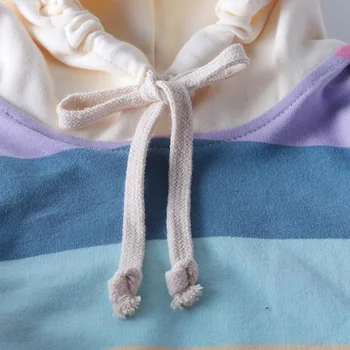 Móda Dievčatká Farebné Romper Asymetrie Kapucňou Jumpsuit Cartoon Navrhnuté Sweatershirt Top pre Deti Bežné Nosenie