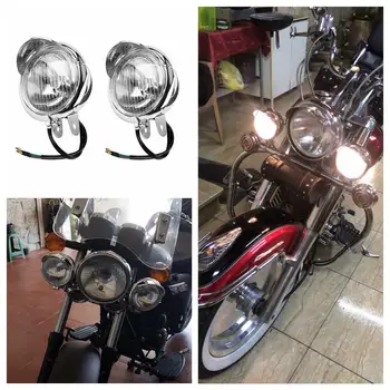 12v Univerzálne Chrome Farba ABS Motocykel Svetlo Hmlové Svetlá predné svetlo Motocykel LED Lampa Svetlometu Faro Moto