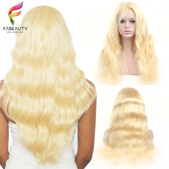 Telo Vlna 613 Blondína Čipky Dopredu Ľudské Vlasy, Parochne Peruánskej Čipky Parochne Pre-Vytiahol S Baby Vlasy Glueless Honey Blonde Remy Vlasy