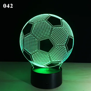 Futbalový Klub Logo Deti 3D Lampa Futbal LED Nočné Svetlo Domáce Dekorácie Svetla Dieťa Chlapec Darček k Narodeninám Kvapka Loď