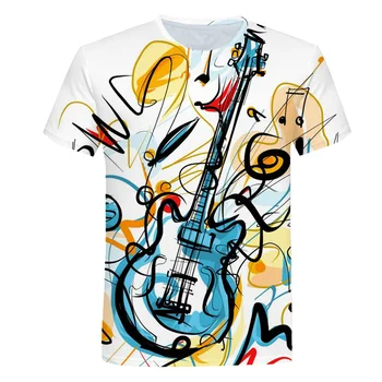 2021 Novú Hudbu Notetion 3D Print T Shirt Muži Ženy Hip Hop Móda Vyhovovali Harajuku T-shirt Tričká Krátky Rukáv Homme T Tričko