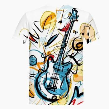 2021 Novú Hudbu Notetion 3D Print T Shirt Muži Ženy Hip Hop Móda Vyhovovali Harajuku T-shirt Tričká Krátky Rukáv Homme T Tričko