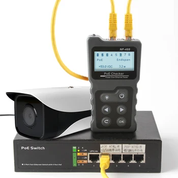 NOYAFA NF-488 LCD Sieť PoE Checker Cez Ethernet cat5 cat6 Kábel siete Lan Tester Slučky Nástroj Testu
