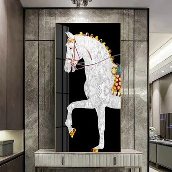 Kráľ Slávy Moderné Plátno na Maľovanie Kôň Wall Art Obrázky Pre Obývacia Izba Európe rytier Štýl Domova Plagáty A Výtlačky