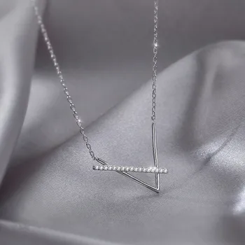 925 Sterling Silver Crystal Kríž Kúzlo kórejský Choker Príveskom Náhrdelník 2020 Jemné Šperky Pre Ženy dz355