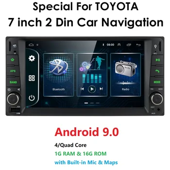 2DIN Android 9 Auta GPS Prehrávač pre Toyota Univerzálny RAV4 2004-2008 COROLLA Yaris Camry 2006 VIOS HILUX Terios Land Cruiser Tundra