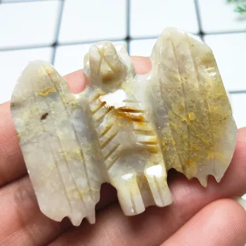 Ručne Vyrezávané steatit quartz bat Prírodné Peru soapstone crystal dinosaura tak roztomilý Reiki Liečenie Darom lásky Náhodné farby 1pcs