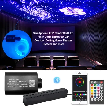 LED Bluetooth Optických Vlákien Smart APP diaľkové ovládanie Svetiel RGBW Shooting Star Auto Stropné Osvetlenie Optickým Káblom k dispozícii