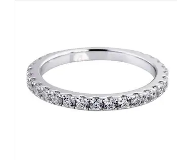 Vyhlásenie Kríž 925 Sterling Silver Ring Simulované Diamond Cz Zapojenie Svadobné kapela prstene pre ženy Strany Šperky