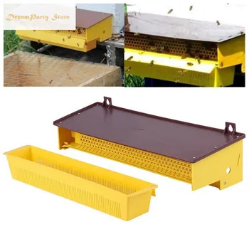 Včelárstvo Plastové Peľ Pasce Žltá s Vymeniteľné Vetrané Peľ Zásobník Včelí Úľ Vstup Zariadení Žltá Domov Záhradné náradie