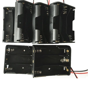 MasterFire 20pcs/množstvo 3 Sloty AA Batérie Držiak Box Pre 3 x AA Black S Drôtom Vedie Plastové Skladovanie Batérií Prípade