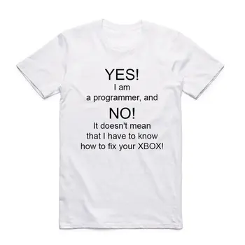 Ázijské Veľkosť Mužov A Žien Tlač ja som Programátor Geek Funny T Shirt O-Krku Krátkym Rukávom Letné Bežné T-shirt HCP939