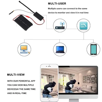 HD 1080P DIY Prenosný WiFi Mini Kamera P2P Bezdrôtový Mikro kamera Videokamera videorekordéra Podpora Vzdialeného Zobrazenie a Skryté TF karty