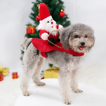 Vianoce Psa Kostýmy Pet Santa Oblečenie Obliekanie Bundy Kabáty pre Psov Zábavné francúzsky Buldog Chihuahua Pug Oblečenie