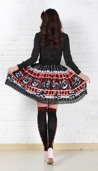 Originálny Dizajn Sladké Lolita Princezná Black Halloween Tekvica Malý Diabol Vytlačené Krátke Sukne