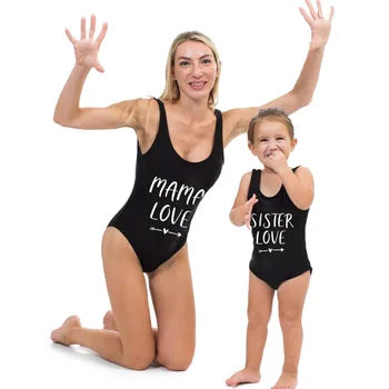 Rodina Plavky Mama Dcéru Zodpovedajúce plavky Maminku a Ma jednodielne Plavky Rodiny Pláži Plávať Obleky Detská Sestra Plávať Oblek