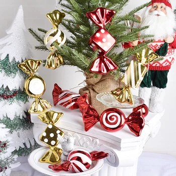 18 CM Vianočné cukrovinky dekorácie prívesok červené zlato maľované série Vianočné cukrovinky ozdoby rozloženie scény, rekvizity