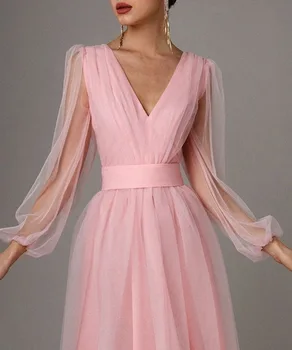 2020 dámske Letné Oka Svietidla Rukáv V krku Vrstva Šaty Elegantné Party Formálne Šaty Mujer Vestido