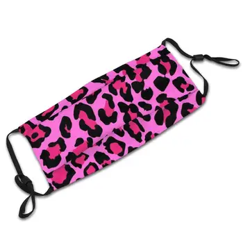 Hot Pink Leopard Tlač Proti Prachu, Filter Muži, Ženy, Deti, Dievča, Chlapec Teens Úst Masky Gepard Gepard Tlač Gepard Vzor