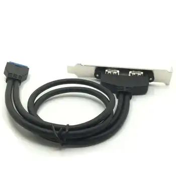 50 Dual Port USB 3.0 na Doske Doske 20kolíkový Hlavičky Kábel Adaptéra w/ Zadné PCI Držiak Panel,20-kolíky 2 X USB Žena