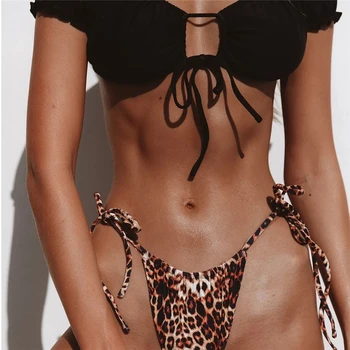 Zviera Tlače Leopard Bikini Push Up Plavky Sexi Bikiny Žien Nastaviť 2020 Brazílske Tangá Plavky Bikiny Pláž Nosiť Plavky
