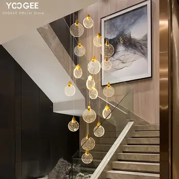 YOOGEE Moderné Lustre, LED Schodisko Luster Loft Kuchyňa Domova Crystal svetlá nordic Vnútorné Osvetlenie visí lampa люстра