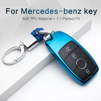 Mäkké TPU Kľúča Vozidla puzdro Pre Mercedes Benz Príslušenstvo A B C E S G Triedy E200 E260 E300 E320 CLA CLS GLA GLC Krúžok Shell