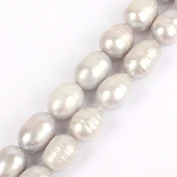 Móda prírodné 7-8mm Oválny Tvar Sivá pearl korálky náhrdelník Pre Ženy, Dievča, sladkovodné perlový náhrdelník šperky, takže urob si sám