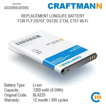 Batéria 1200mAh pre LIETAŤ DS107, DS120, E134, E151 Wi-Fi (BL4225)