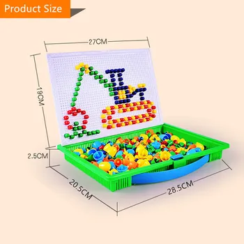 Kreatívne 296pcs Húb na Nechty, Intelligent 3D Puzzle Vzdelávacie Hračka Hry DIY Nechtov Huba Plastové Flashboard Deti Hračky Darček