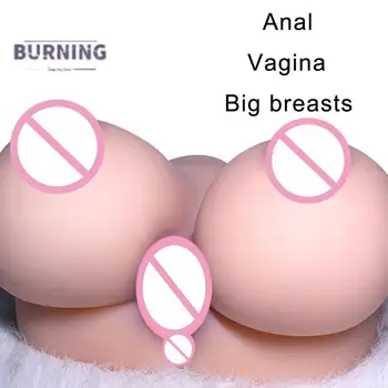 Veľké Prsia 3D Sex Bábika Reálne Realisticky Hrudníka Muž Masturbator Pošvy, Konečníka Dvojitý Kanál Sexuálne Hračky Pre Človeka Umelé Prsia
