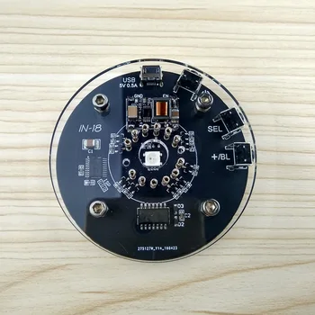 1-bit integrované svietiť trubice hodín-DO 18 hodiny svietiť nixie tube clock vstavanú Podporu modul 5V MicroUSB