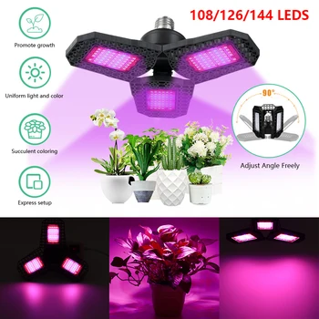Deformovateľné LED Rast Rastlín Lampa 360 dookola E27 E26 Led Rásť Svetlá Pre celé Spektrum UV Lampa Rastlín Krytý Kvet Sadeníc