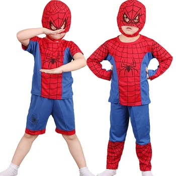Halloween, Pavúky, Červená Muž, Maska, Kostým Čiernej Spiderboy Kostýmy Detský Superhrdina Plášte Anime Cosplay Karneval Kostým Dieťa Darček