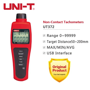 JEDNOTKA UT372 Non-Kontakt Digitálne Tachometre Otočiť Rýchlosť Merania Meter 10-99999RPM Dátový Prenos