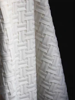 Skladaný Textílie Šifón Záhyby Geometrie Transformovať Čierna Biela DIY Patchwork Škvrny, Košele, Sukne, Šaty Návrhára Textílie 80*62 cm