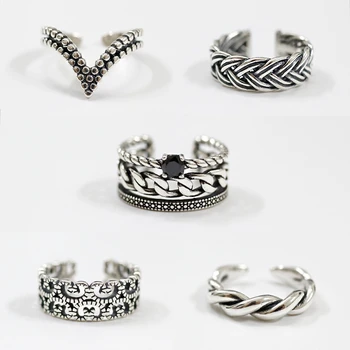 925 sterling silver zirkón tkané twist prstene strieborné vintage urobiť staromódnym hi otvoriť prstene pre ženy vintage šperky pre charms